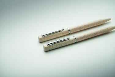 Logotrade corporate gift picture of: Wheat straw/ABS twist pen set
