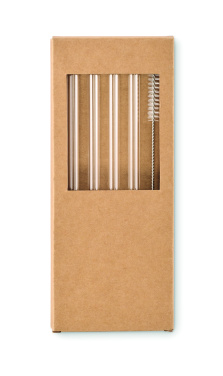 Logotrade promotional item picture of: 4 reusable glass straws