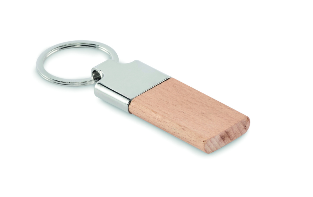 Logo trade advertising product photo of: Key ring with rubber wood