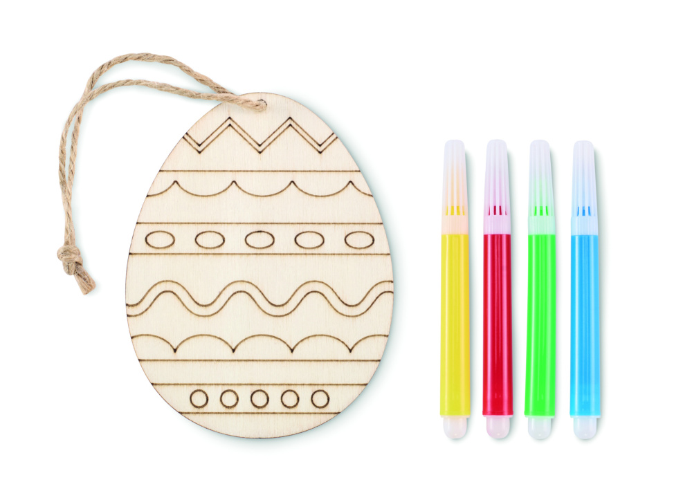 Logotrade promotional gift image of: Wooden egg painting set