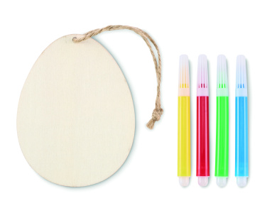 Logotrade promotional gift picture of: Wooden egg painting set