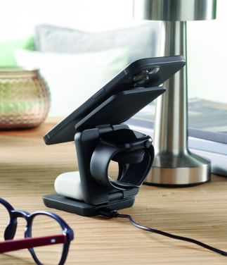 Logo trade promotional merchandise picture of: 3in1 foldable charging station