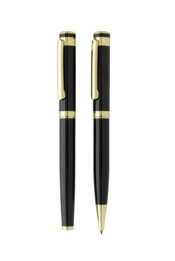 Logo trade corporate gift photo of: Swiss Peak Luca RCS recycled brass deluxe pen set