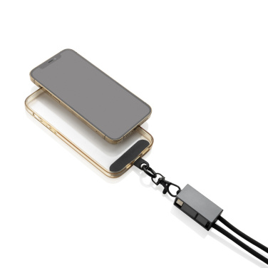 Logo trade promotional giveaways image of: Terra RCS recycled PET phone cord with dual charge cable