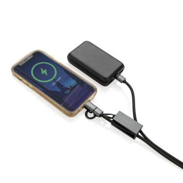 Logo trade promotional items image of: Terra RCS recycled PET phone cord with dual charge cable