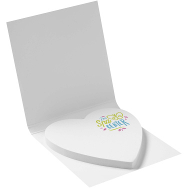 Logo trade advertising product photo of: Sticky-Mate® soft cover heart-shaped sticky notes