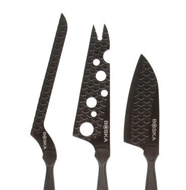 Logo trade promotional item photo of: BOSKA Cheese Knife Set Monaco+ Black