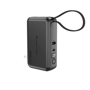 Logo trade promotional merchandise photo of: Urban Vitamin Eureka hybrid GANcharger 10000mah powerbank65W