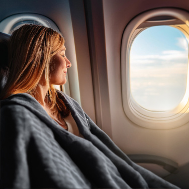 Logotrade business gift image of: Blanket and pillow 2 in 1 AMIATA Schwarzwolf