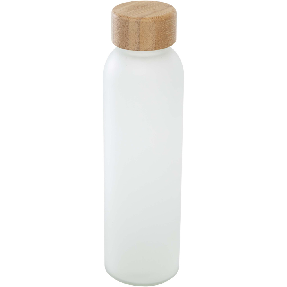 Logo trade promotional item photo of: Lume 500 ml matte soda lime glass bottle with bamboo lid