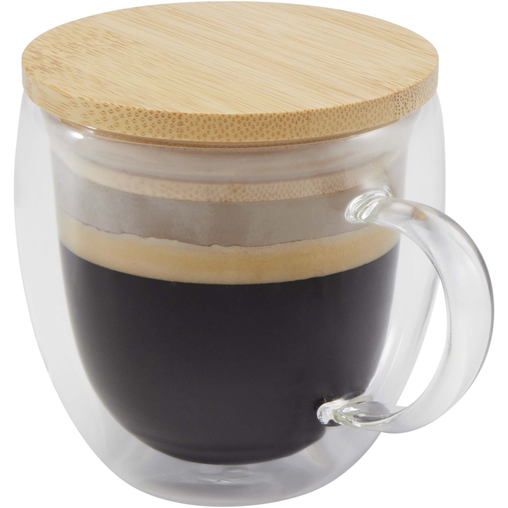 Logo trade promotional giveaways picture of: Lenora 250 ml glass cup with bamboo lid