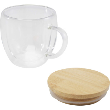Logo trade corporate gifts picture of: Lenora 250 ml glass cup with bamboo lid