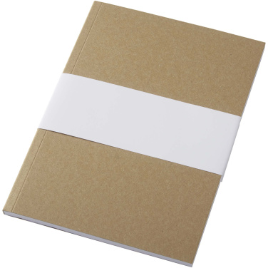 Logo trade promotional merchandise picture of: Novella Austen A5 recycled soft cover kraft notebook - 50 sheets