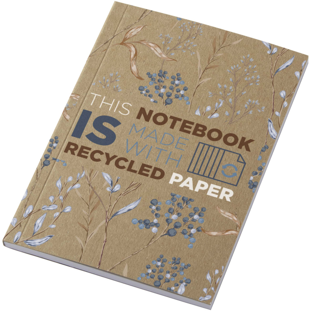 Logotrade promotional item picture of: Novella Austen A6 recycled soft cover kraft notebook - 50 sheets