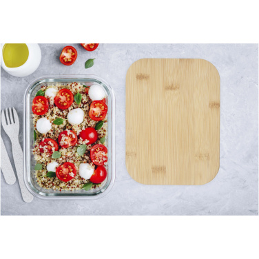 Logo trade advertising products image of: Roby glass lunch box with bamboo lid