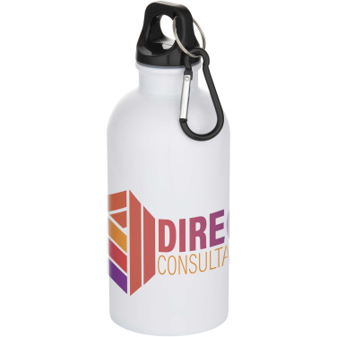 Logotrade corporate gifts photo of: Oregon 400 ml sublimation RCS recycled single wall stainless steel water bottle with carabiner