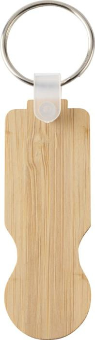 Logo trade promotional giveaways image of: Ronan bamboo trolley keychain