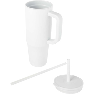 Logotrade promotional product picture of: Brady 900 ml RCS certified insulated tumbler with silicone straw