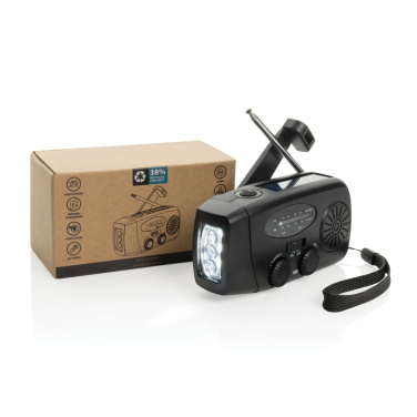 Logo trade promotional merchandise photo of: RescueWave RCS recycled plastic emergency radio