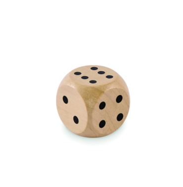 Logo trade advertising products image of: Schima wooden dice 3cm dia