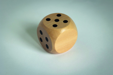 Logotrade promotional merchandise photo of: Schima wooden dice 5cm dia