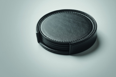 Logo trade corporate gifts picture of: Set of 4 PU coasters