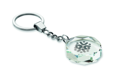 Logo trade promotional merchandise photo of: Glass round award key ring