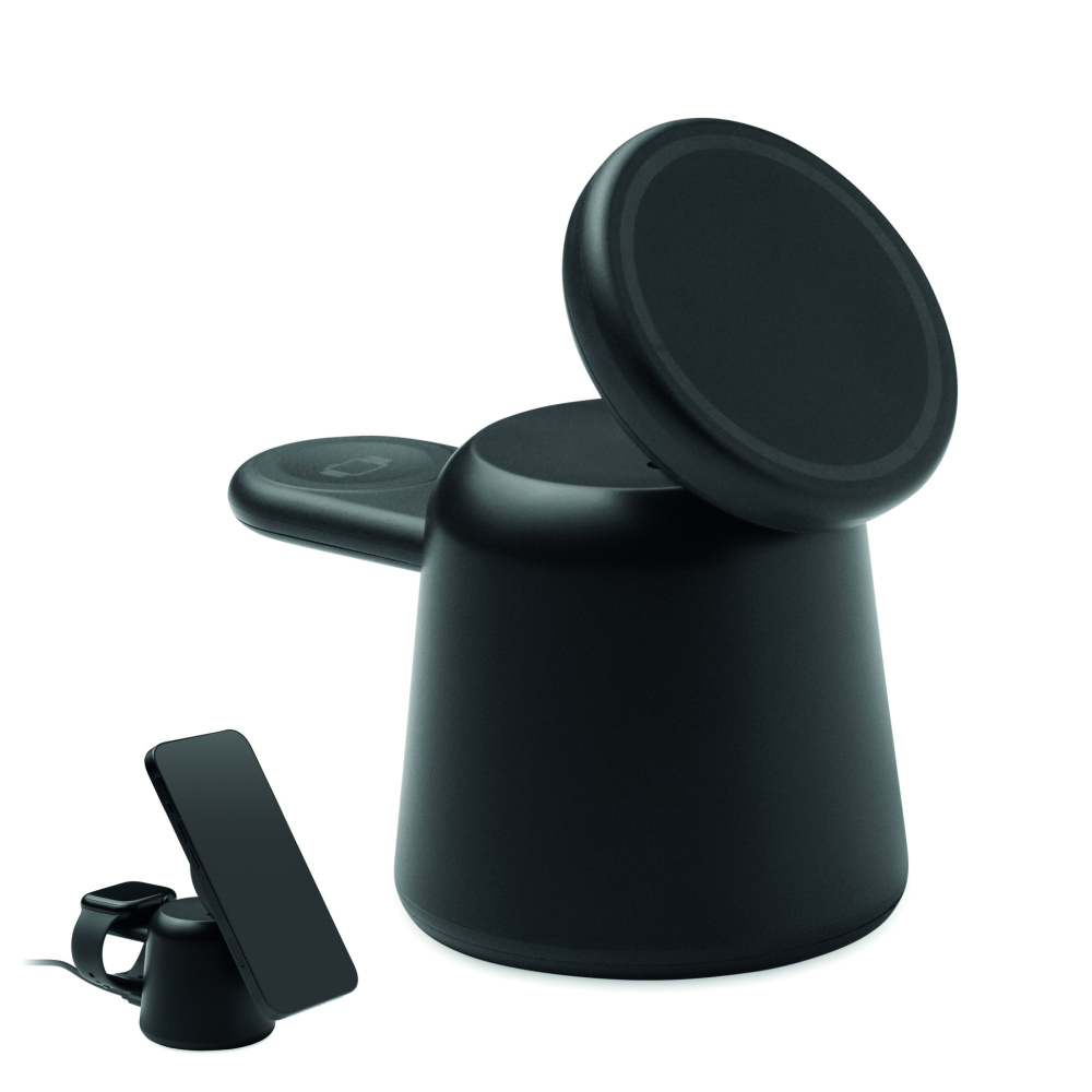 Logo trade advertising products picture of: 3 in 1 wireless charger 15W