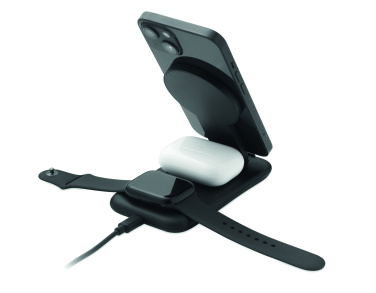 Logo trade promotional gifts picture of: 3 in 1 wireless charger 15W