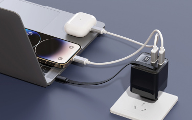 Logotrade promotional merchandise photo of: Urban Vitamin Mendocino 65W GaN charger retractable cable