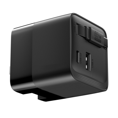 Logo trade promotional giveaways image of: Urban Vitamin Mendocino 65W GaN charger retractable cable