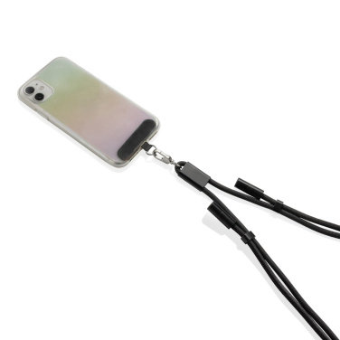 Logo trade corporate gifts image of: LoopAmp RCS RPET adjustable phone cord with 60W cable