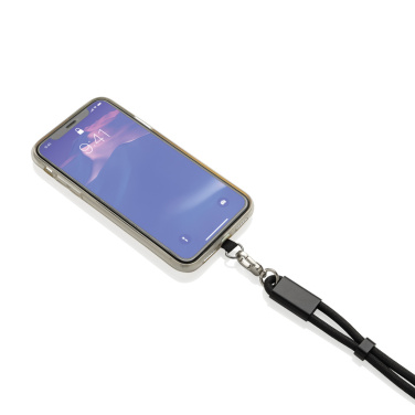 Logo trade promotional gift photo of: LoopAmp RCS RPET adjustable phone wrist strap 60W cable