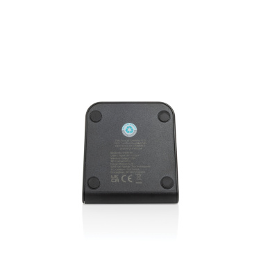 Logo trade promotional gift photo of: VoltPerch RCS recycled plastic 15W magnetic wireless charger