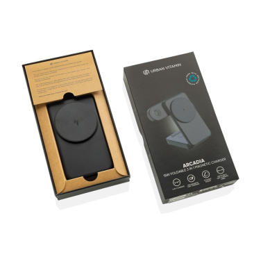 Logo trade promotional item photo of: Urban Vitamin Arcadia RCS rplastic 15W 3in1 magnetic charger