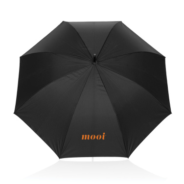 Logotrade advertising product picture of: Swiss Peak Vero Aware™ RPET 25” umbrella w luxe handle