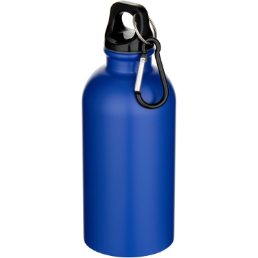 Logo trade advertising products picture of: Oregon 400 ml matte RCS recycled single wall stainless steel water bottle with carabiner