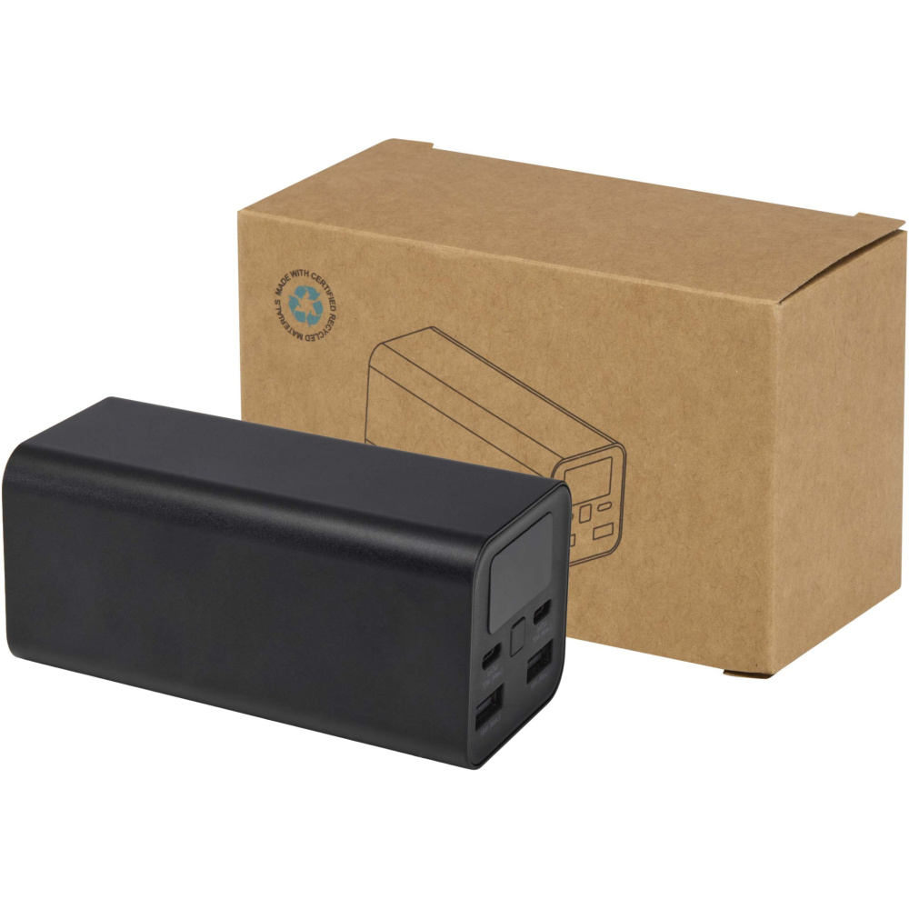 Logotrade corporate gift image of: Acamar 20.000 mAh 70W recycled aluminium laptop power bank