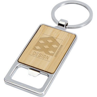Logo trade advertising products image of: Snapper bamboo keychain with bottle opener