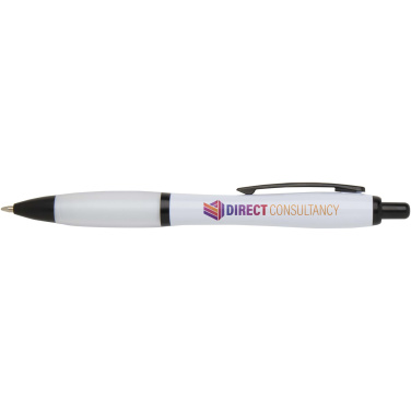 Logo trade promotional merchandise image of: Nash recycled plastic ballpoint pen with black trims (black ink)