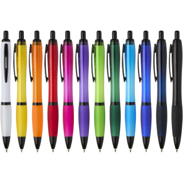 Logotrade promotional merchandise photo of: Nash recycled plastic ballpoint pen with black trims (black ink)