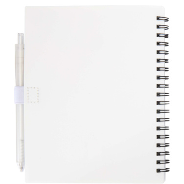 Logotrade advertising product picture of: Niove recycled plastic soft cover notebook and ballpoint pen set (blue ink)