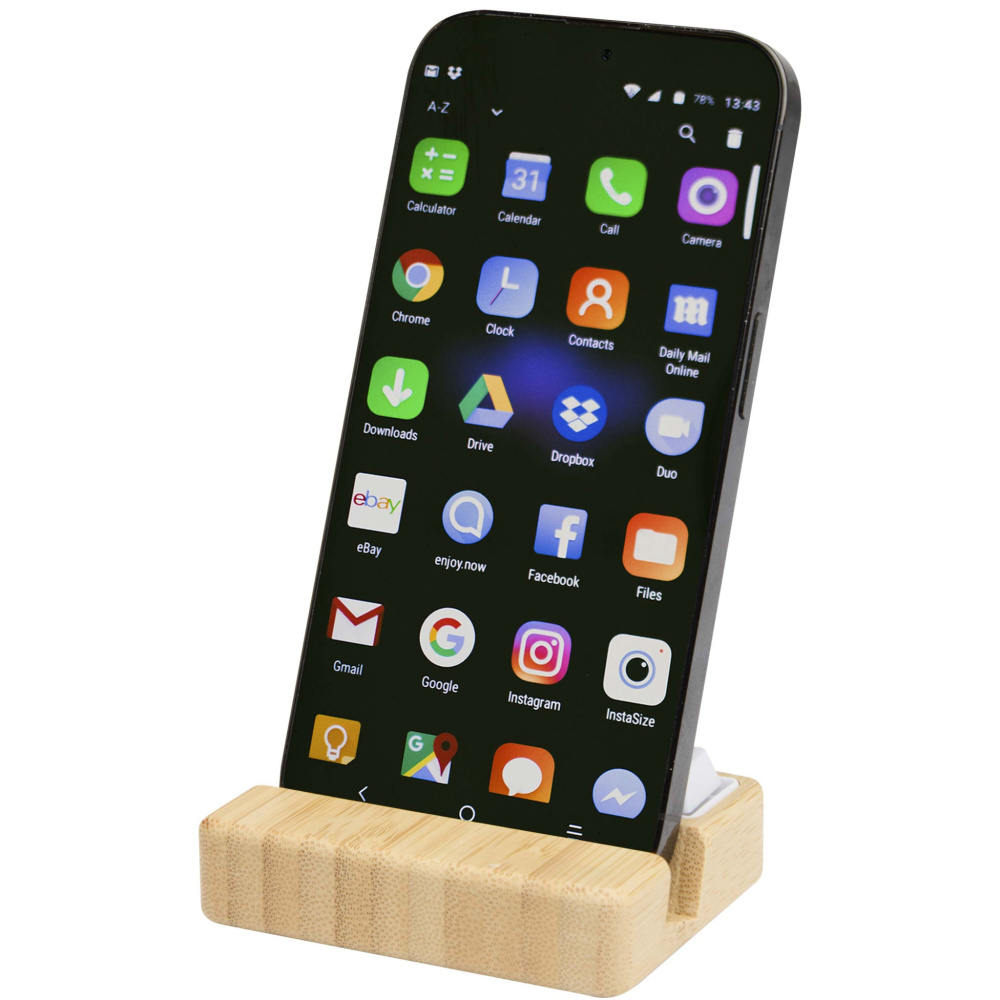 Logo trade promotional giveaways picture of: Algol recycled plastic phone stand and fidget toy with bamboo details