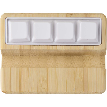 Logotrade promotional items photo of: Algol recycled plastic phone stand and fidget toy with bamboo details