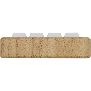 Logo trade corporate gifts image of: Algol recycled plastic phone stand and fidget toy with bamboo details