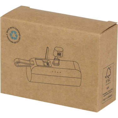 Logotrade promotional items photo of: Alnair 5000 mAh 10W recycled plastic Type-C power bank with built-in flip stand and 2-in-1 cable