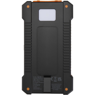 Logotrade advertising products photo of: Altair 5000 mAh 10W recycled plastic rugged solar power bank with built-in torch