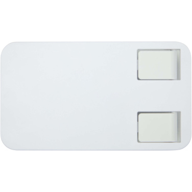 Logo trade promotional item photo of: Alhena recycled plastic foldeable phone holder with metal desk stand