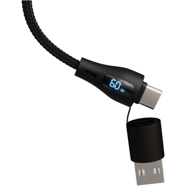 Logo trade promotional giveaways picture of: SCX.design C51 60W 5-in-1 rPET fast charging cable with display