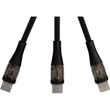 Logo trade promotional items image of: SCX.design C51 60W 5-in-1 rPET fast charging cable with display